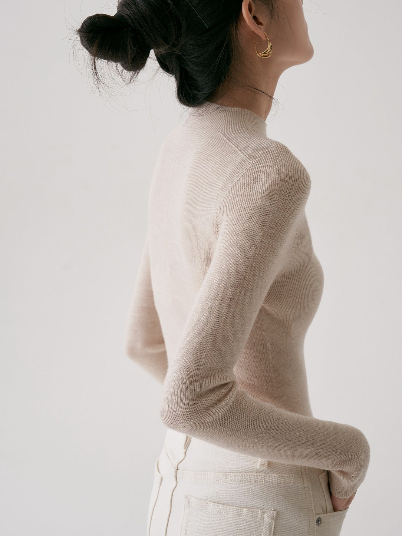 ハイネックストレッチベーシックニット 4色入 - SonderSable