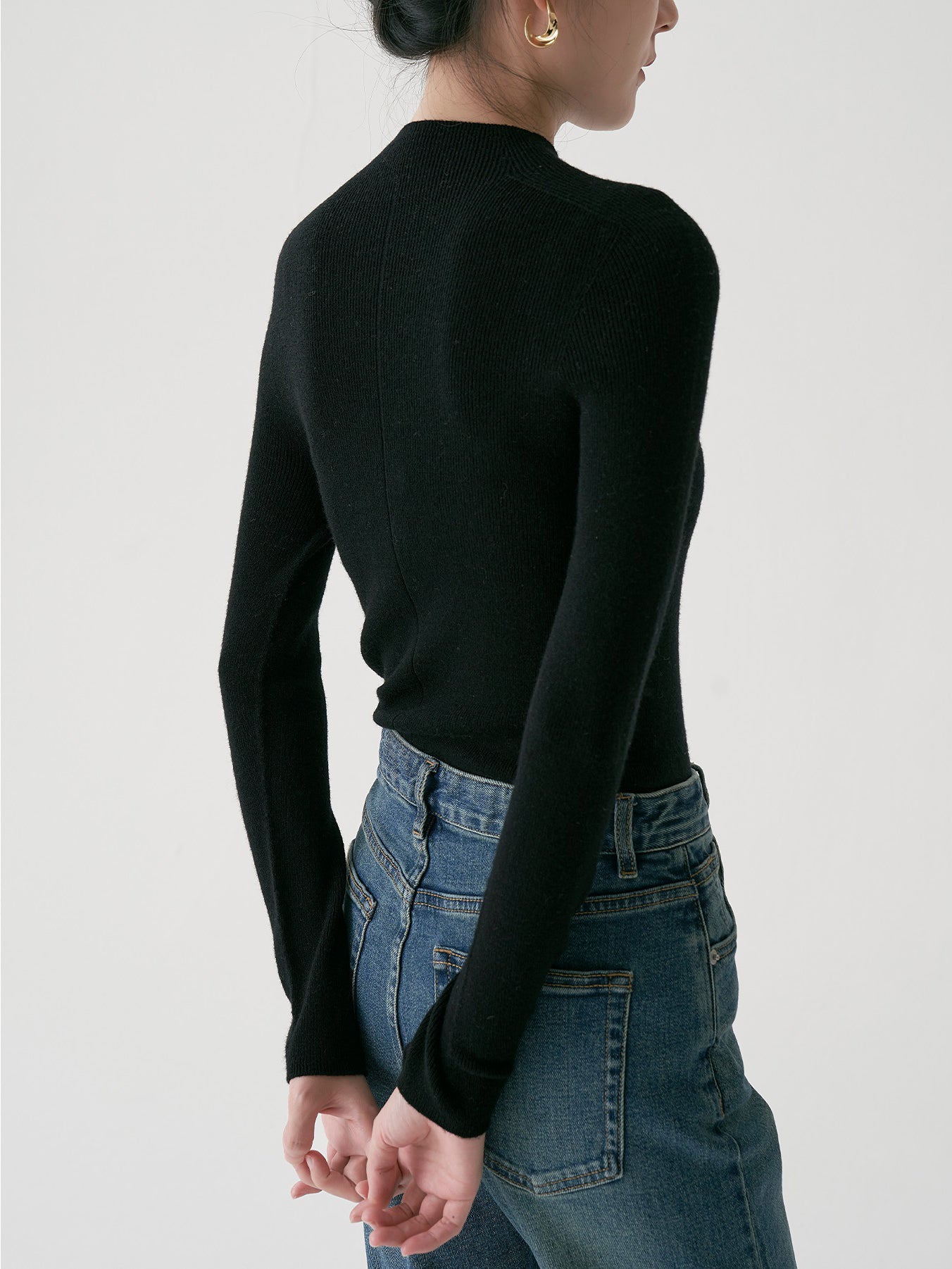 ハイネックストレッチベーシックニット 4色入 - SonderSable