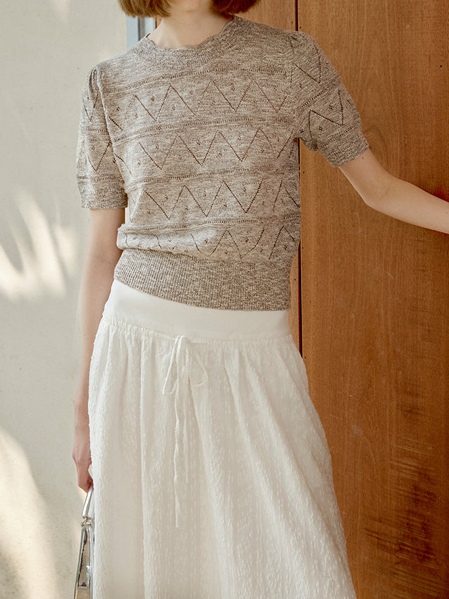 Back Ribbon Aran Knit (2 colors)