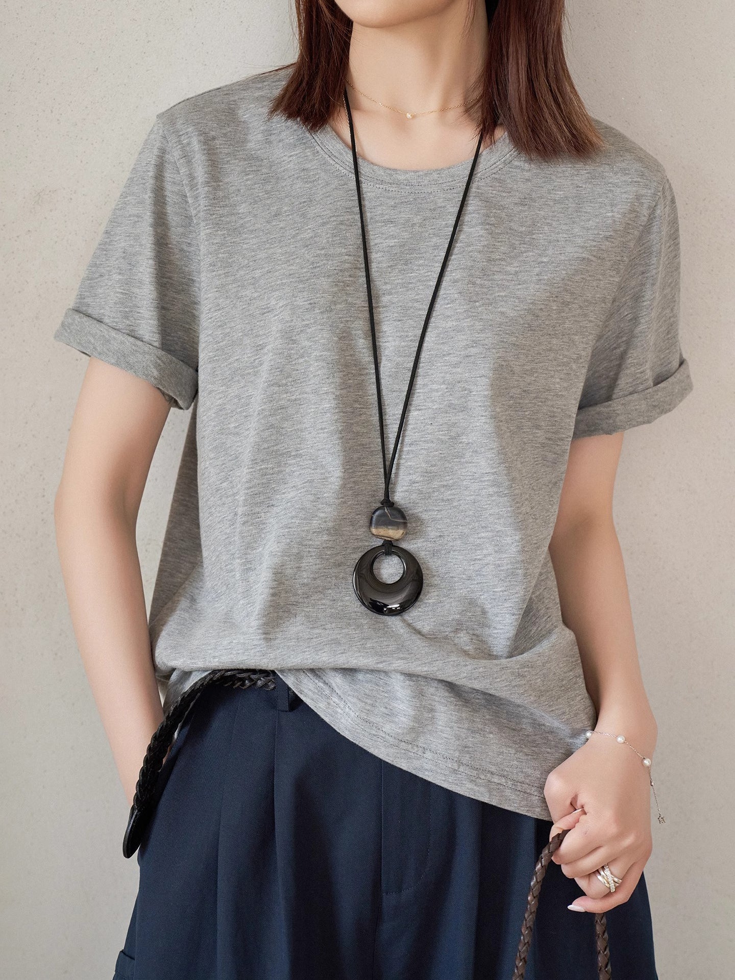 ベーシックコットンTシャツ　2色入