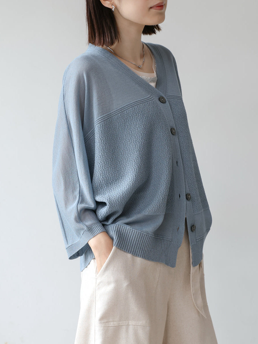 Strong twist dolman summer knit cardigan, 4 colors included