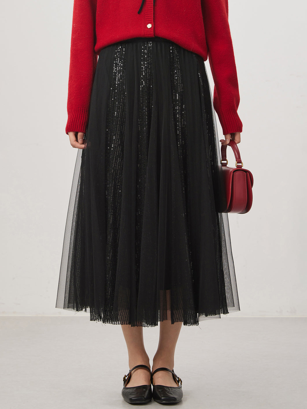 Sequined Tulle Skirt in 3 colors