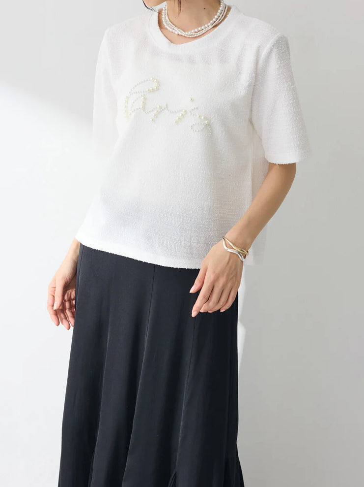 パールロゴツイードTシャツ　2色入
